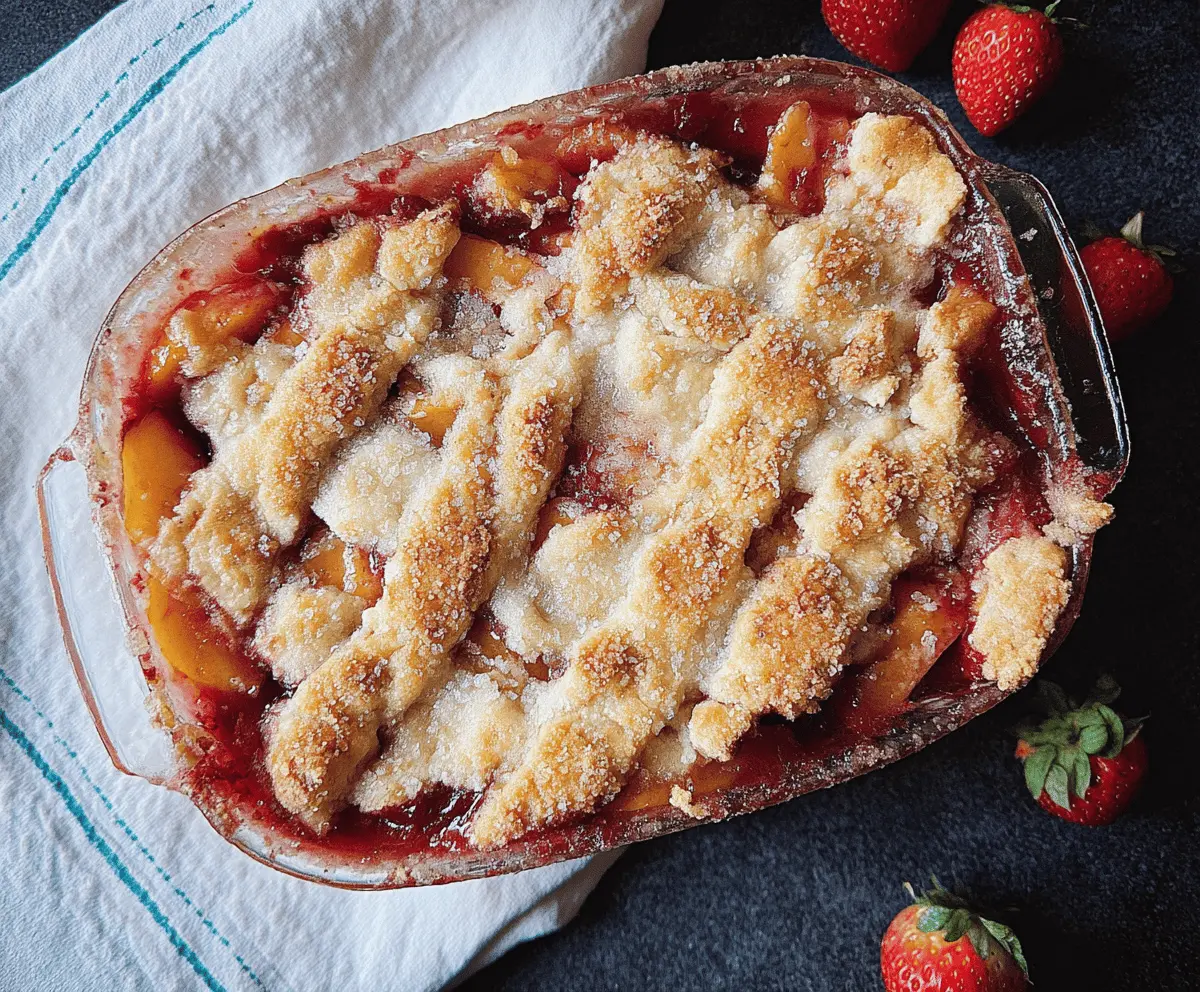 Easy Strawberry Peach Cobbler Recipe