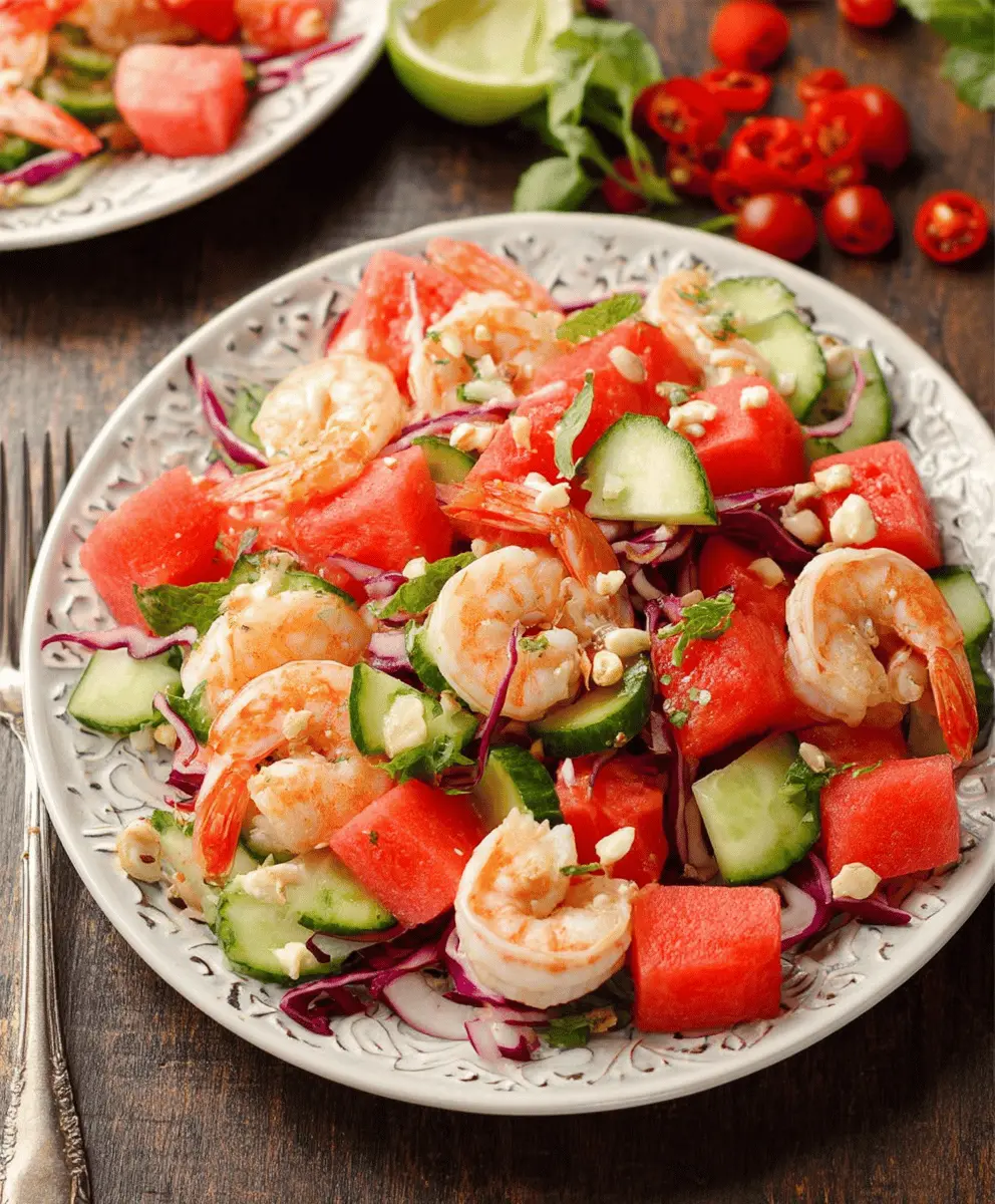 Spicy Watermelon Shrimp Salad Recipe
