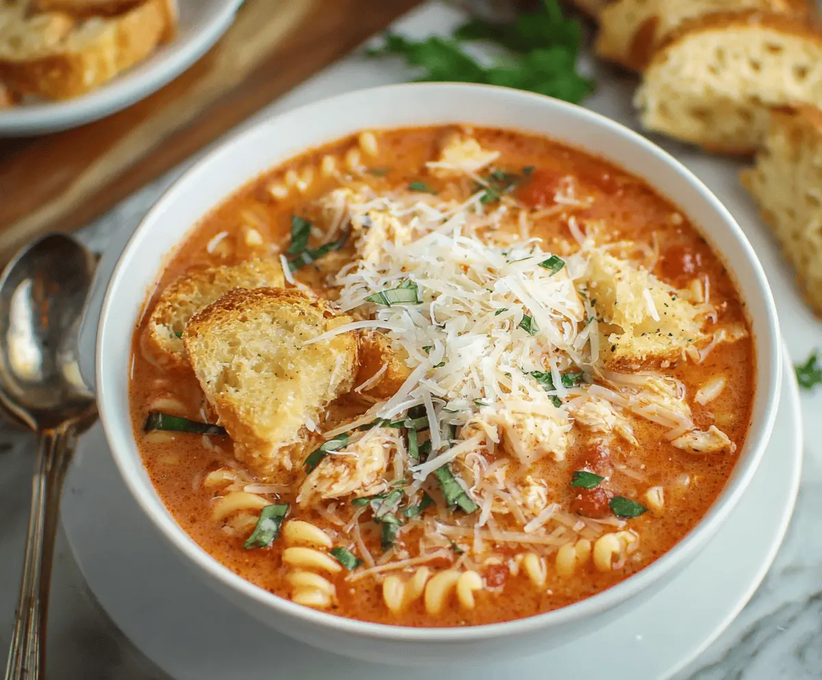 Easy Crockpot Chicken Parmesan Soup Recipe