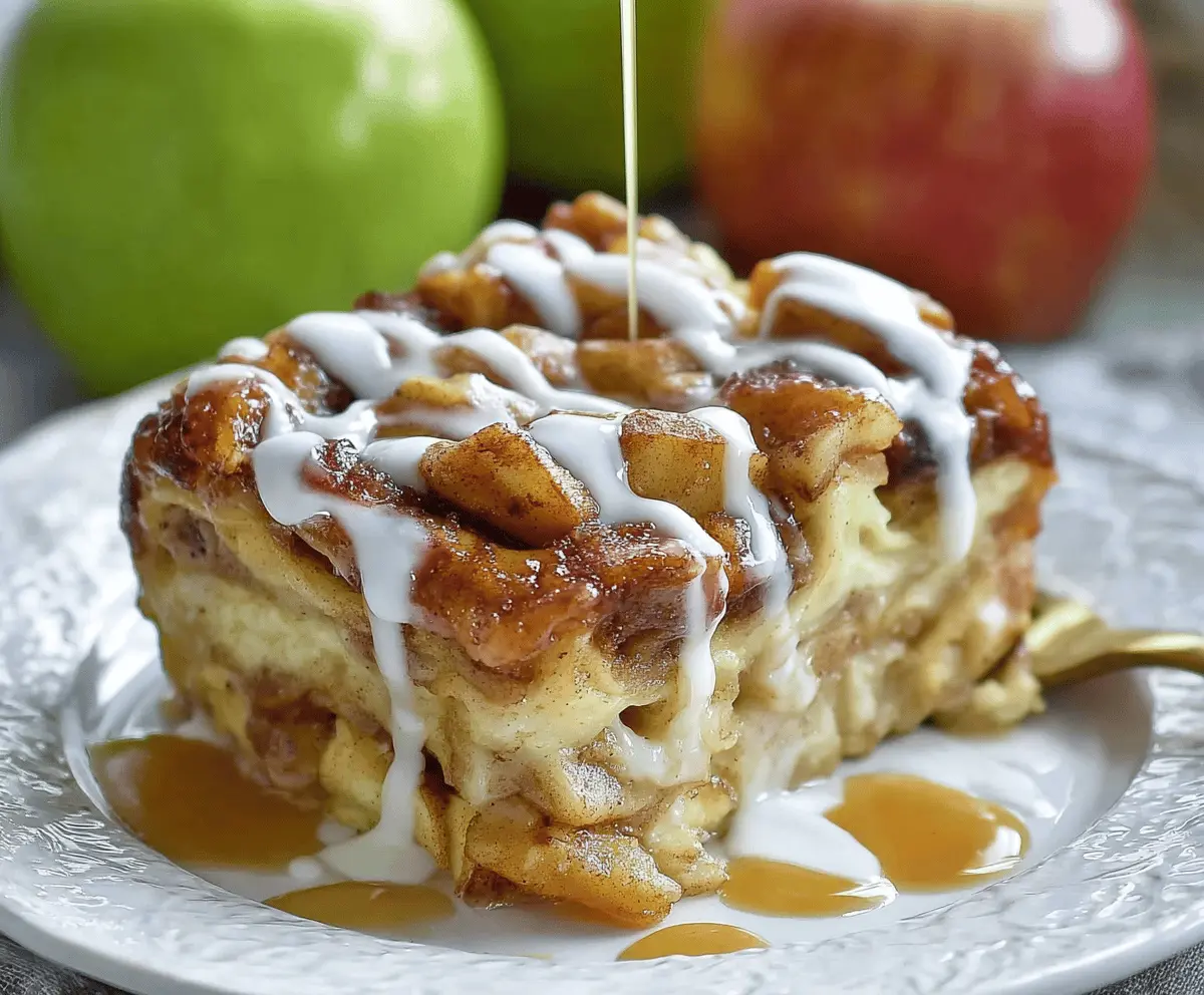 Easy Caramel Apple Cinnamon Roll Bake