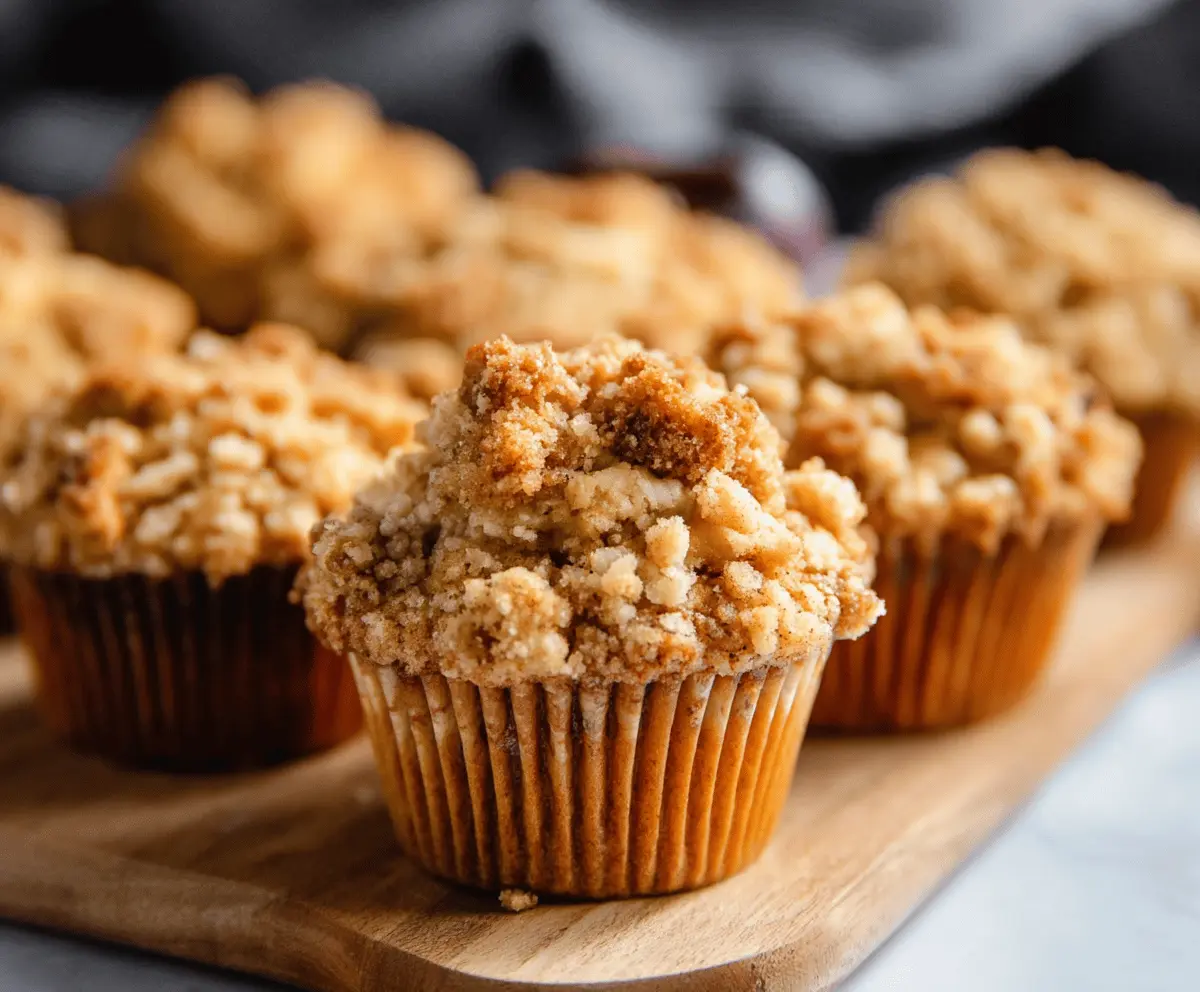Easy Apple Crumble Muffins with Sweet Topping