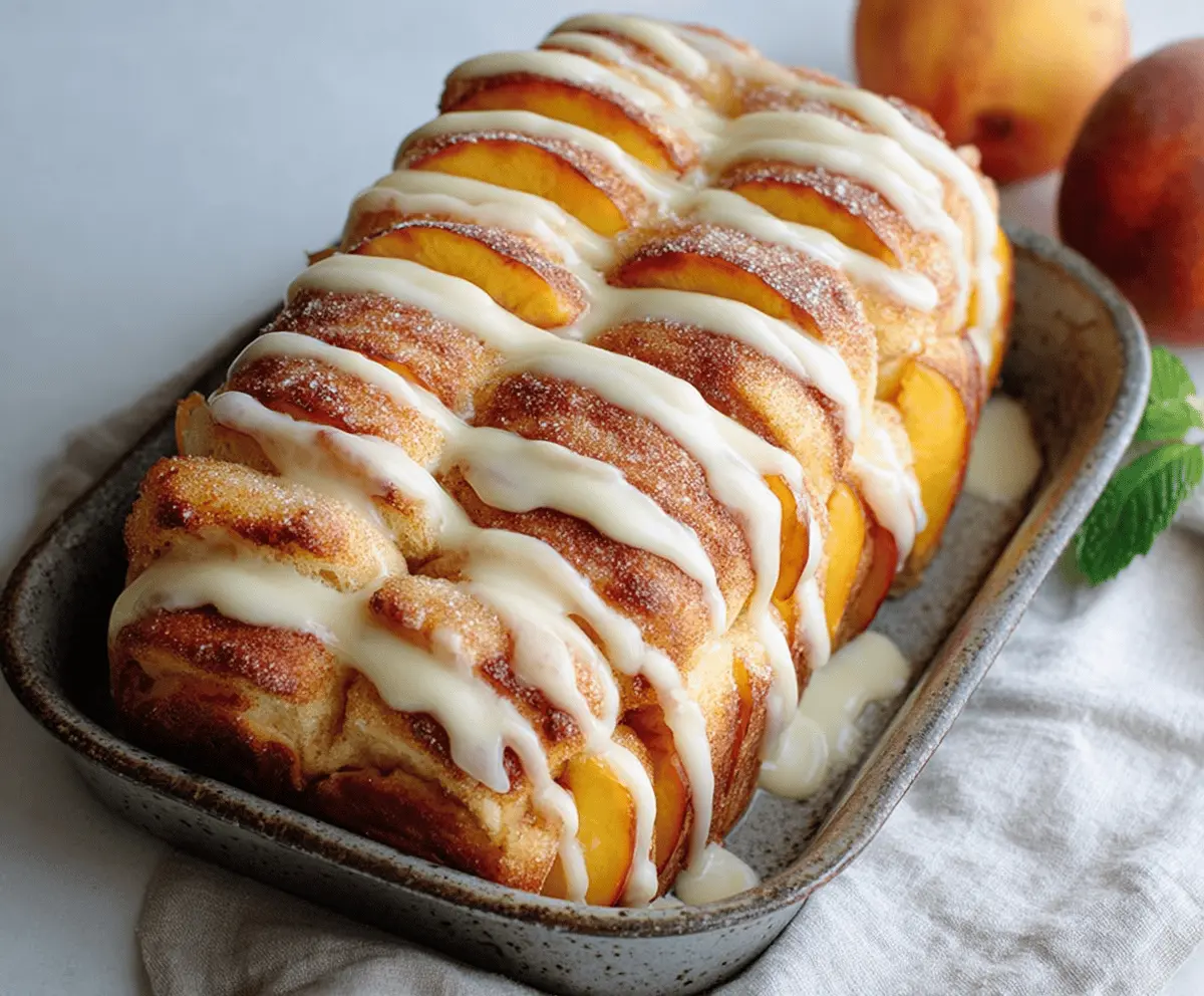 Easy Peaches and Cream Pull Apart Bread Recipe