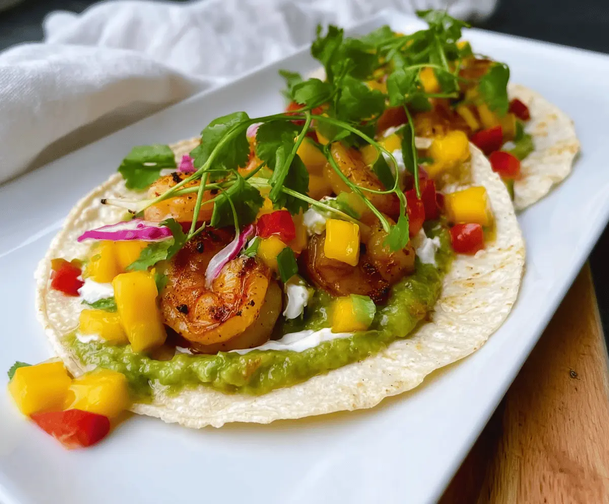 Chili Lime Shrimp Tacos with Mango salsa