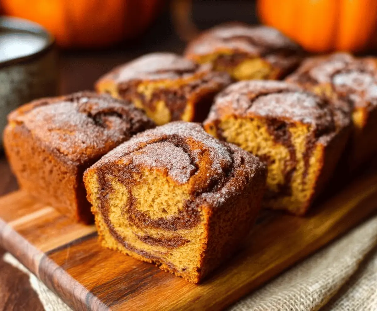Cinnamon Swirl Pumpkin Bread Mini Loaves