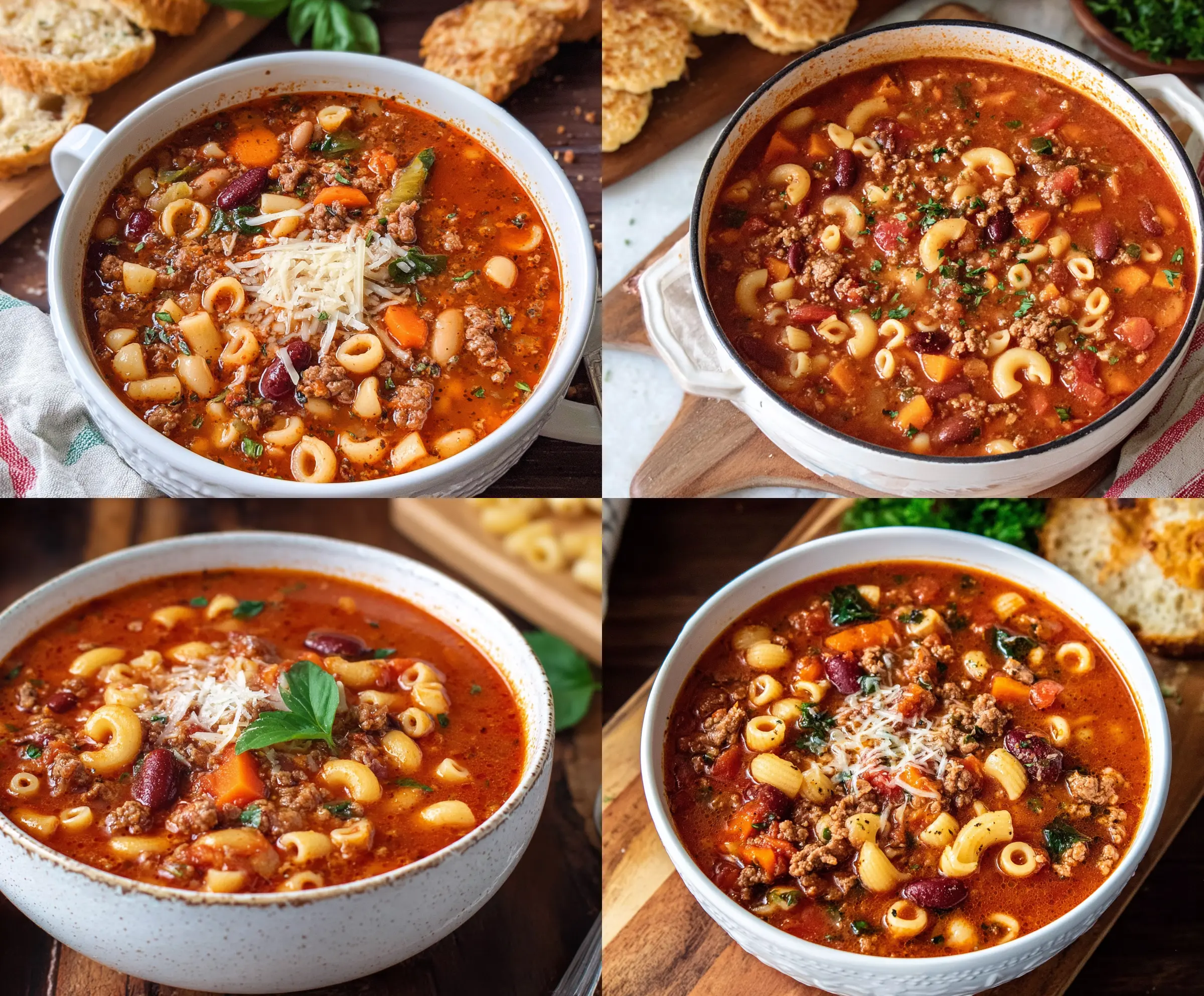 Delicious Copycat Pasta E Fagioli Soup with pasta, beans, and herbs in a bowl ready to serve