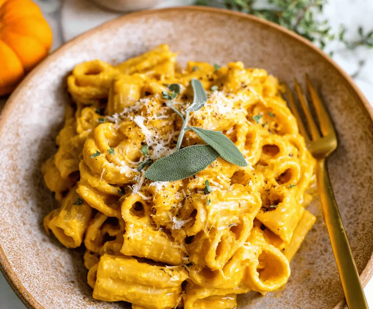 Easy Creamy Parmesan Pumpkin Pasta Recipe