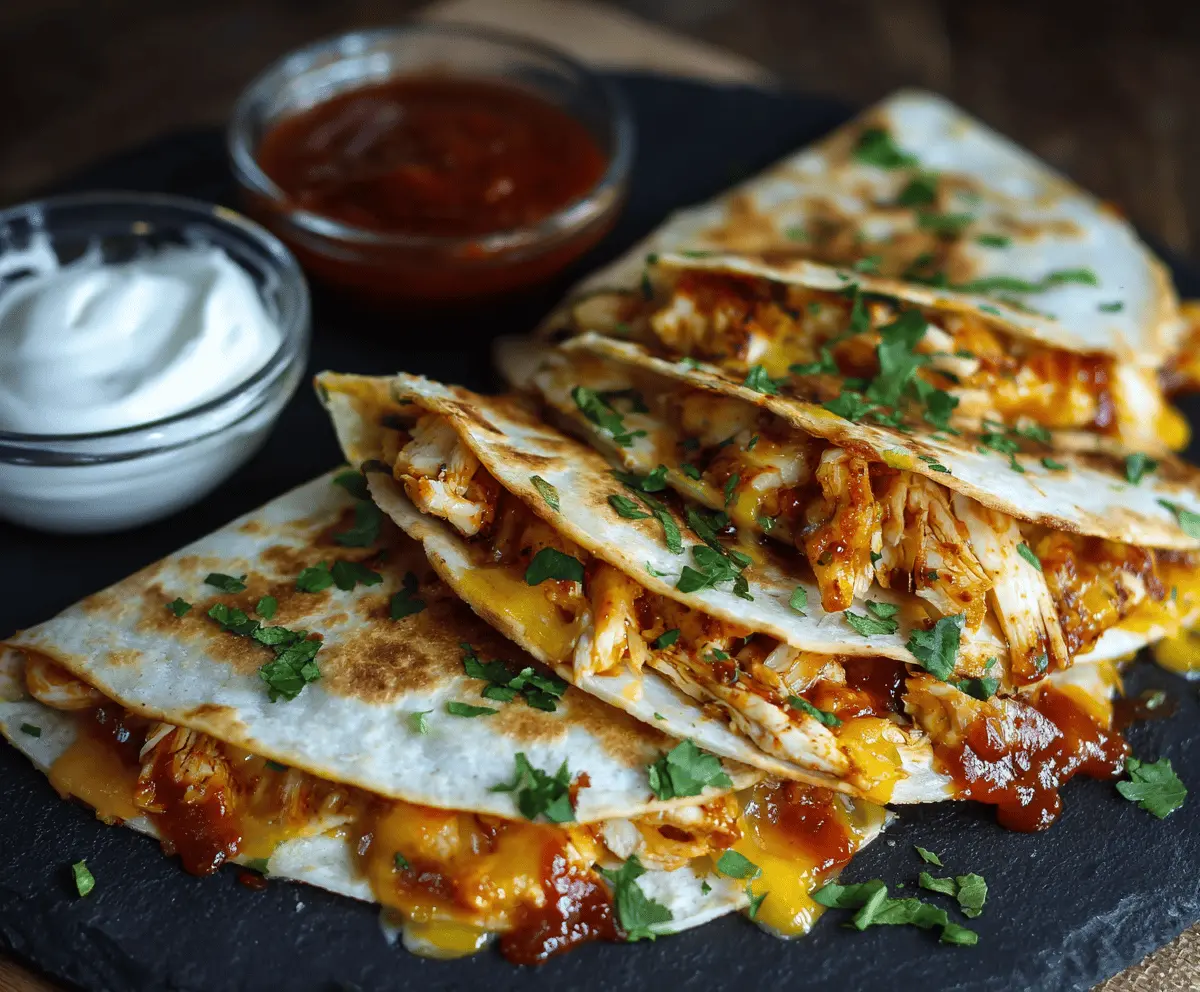 Hot Honey BBQ Chicken Quesadillas 