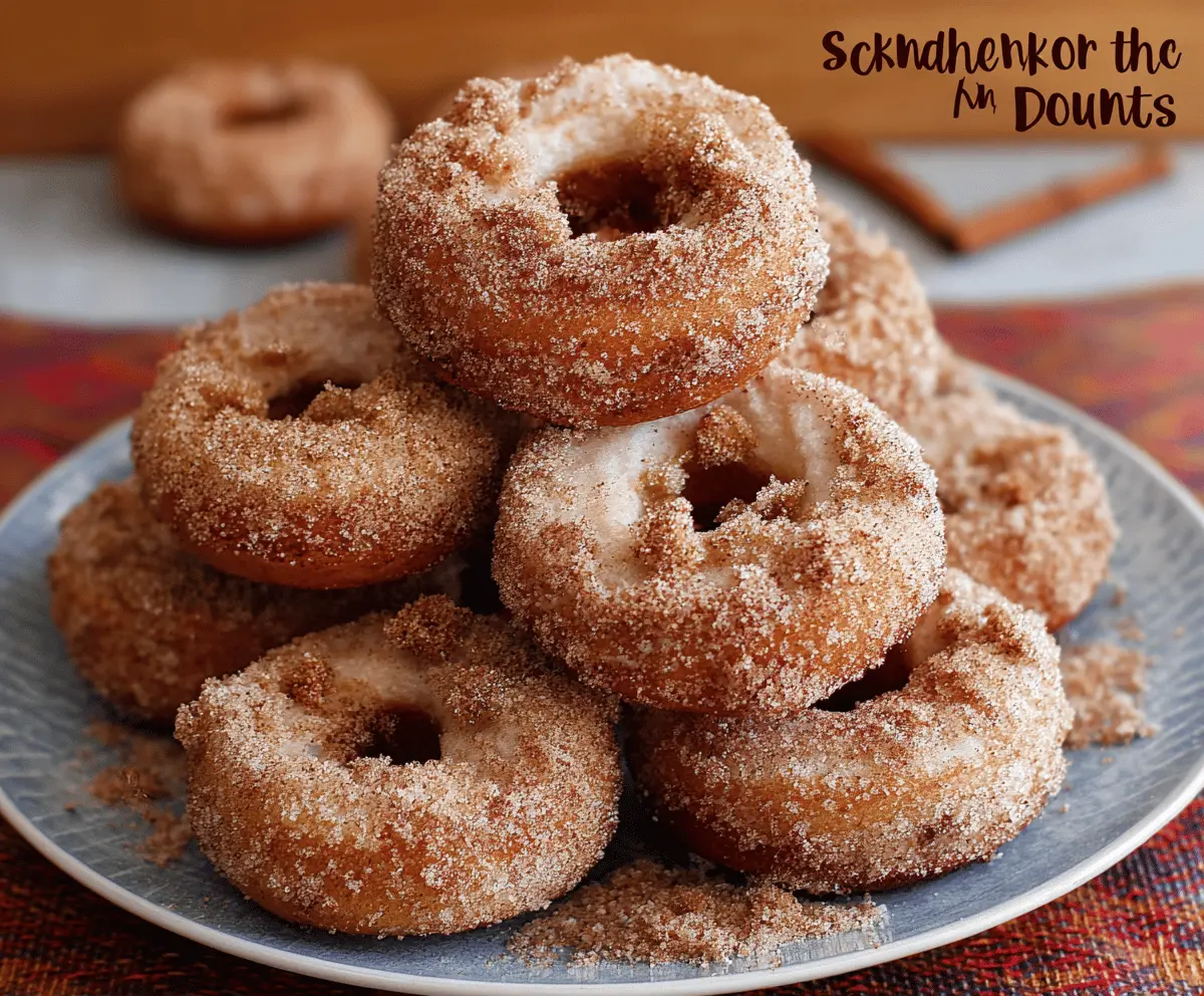 Delicious homemade snickerdoodle donuts topped with cinnamon sugar coating, perfect for a sweet breakfast or snack.