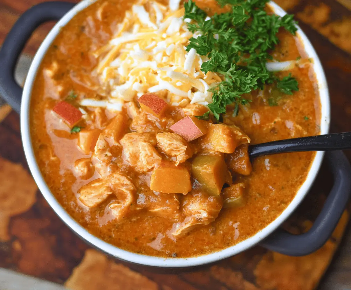 White Cheddar Apple Chicken Chili 