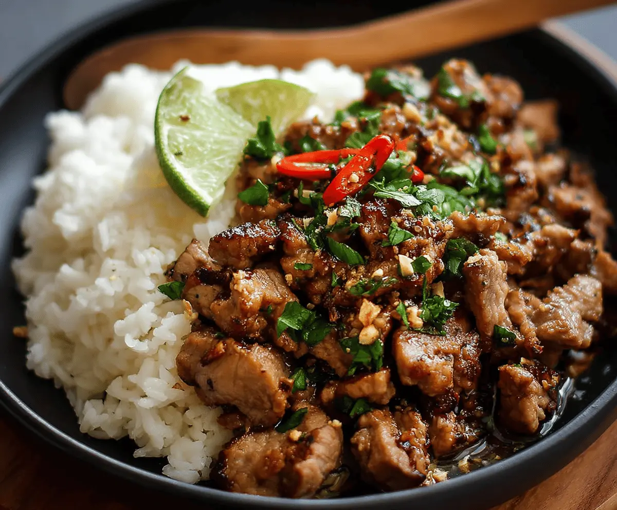 Zesty Ginger Lime Pork with Creamy Coconut Rice 