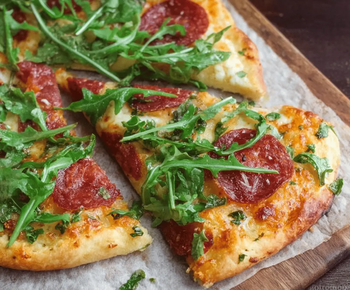 Arugula Salami Pizza