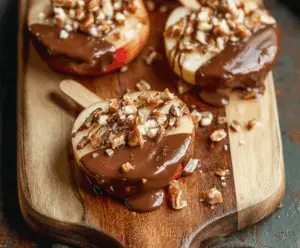 Delicious Chocolate Turtle Apple Slices topped with caramel, pecans, and chocolate drizzle, perfect for a sweet snack or dessert