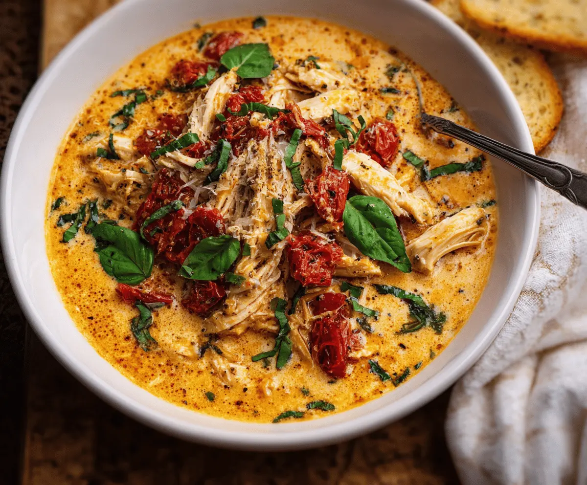 Creamy Sun-Dried Tomato Chicken Soup