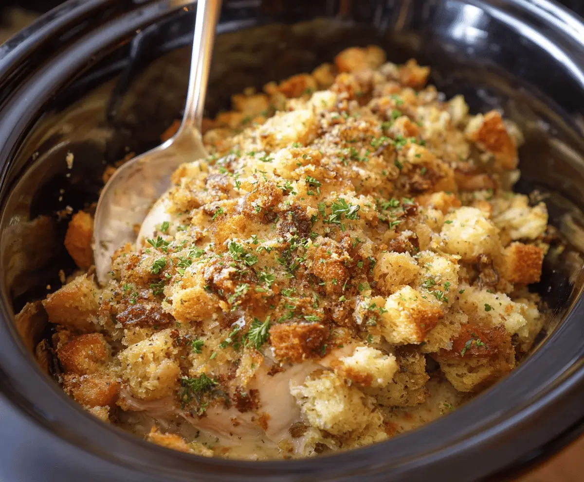 Crock Pot Chicken and Stuffing