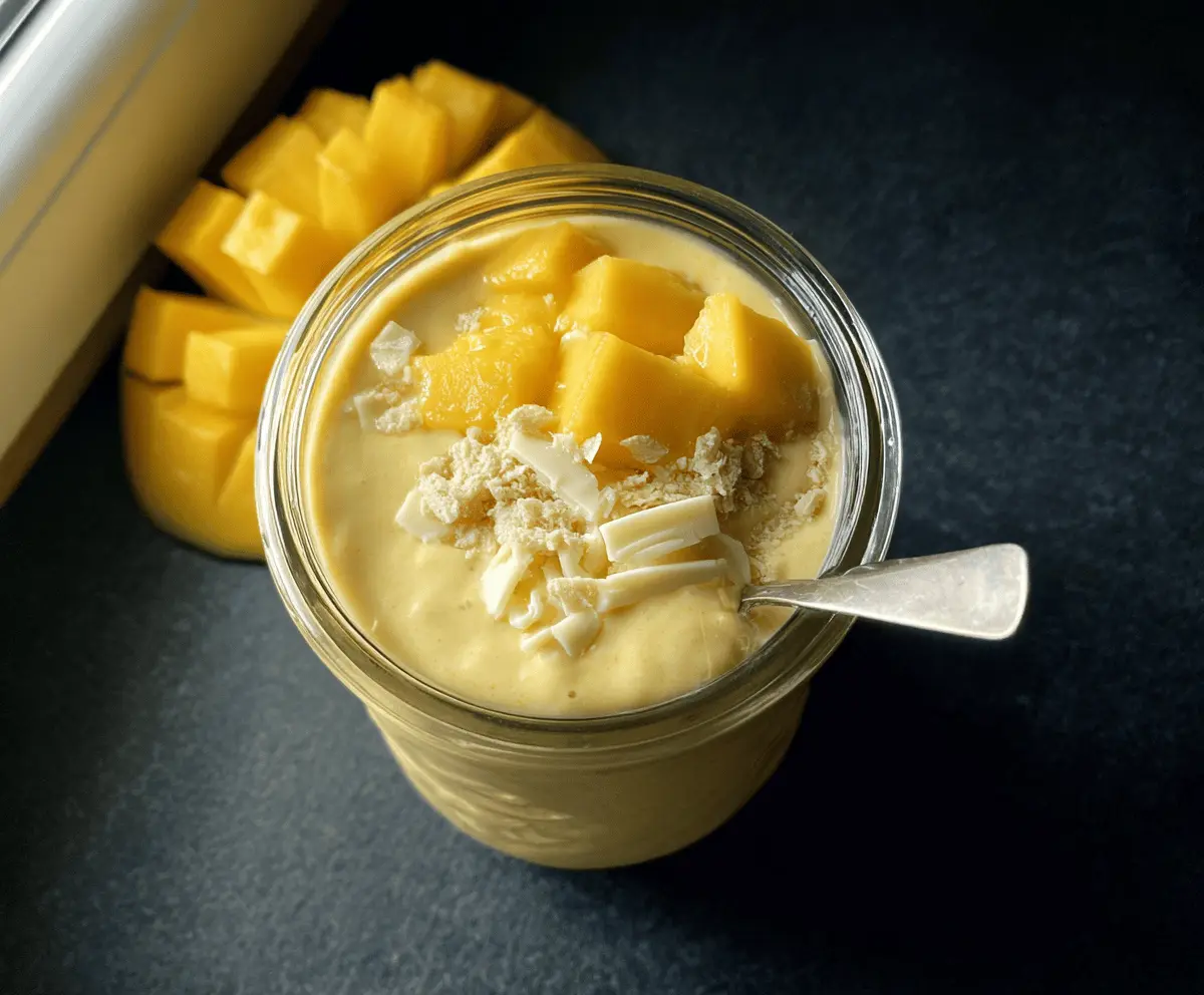 Mango Blended Oats (With a White Chocolate Shell)