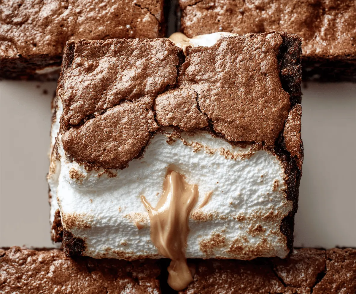 Delicious marshmallow and peanut butter treat, perfect for snacking or dessert