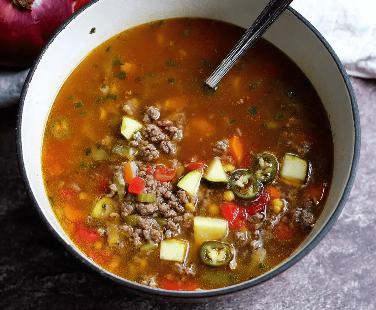 Mexican Ground Beef Stew with Jalapeño