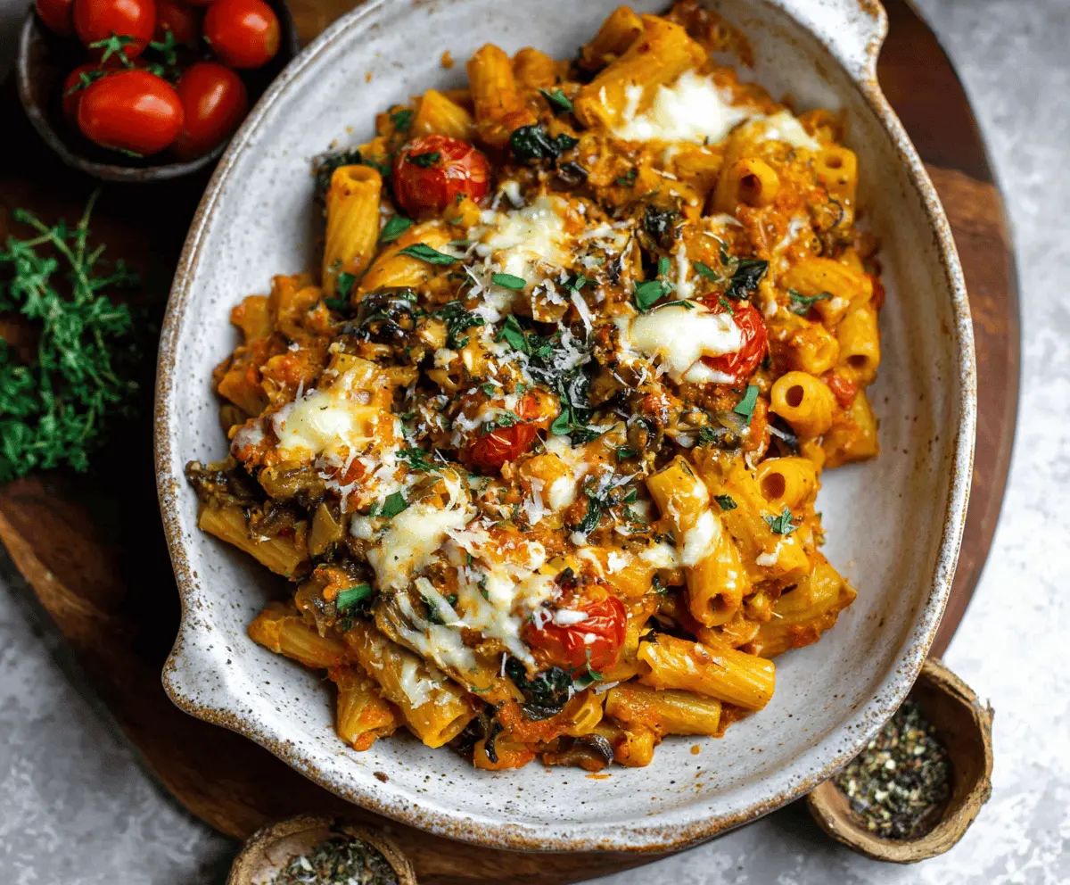 Pasta Bake with Pumpkin Tomato Sauce