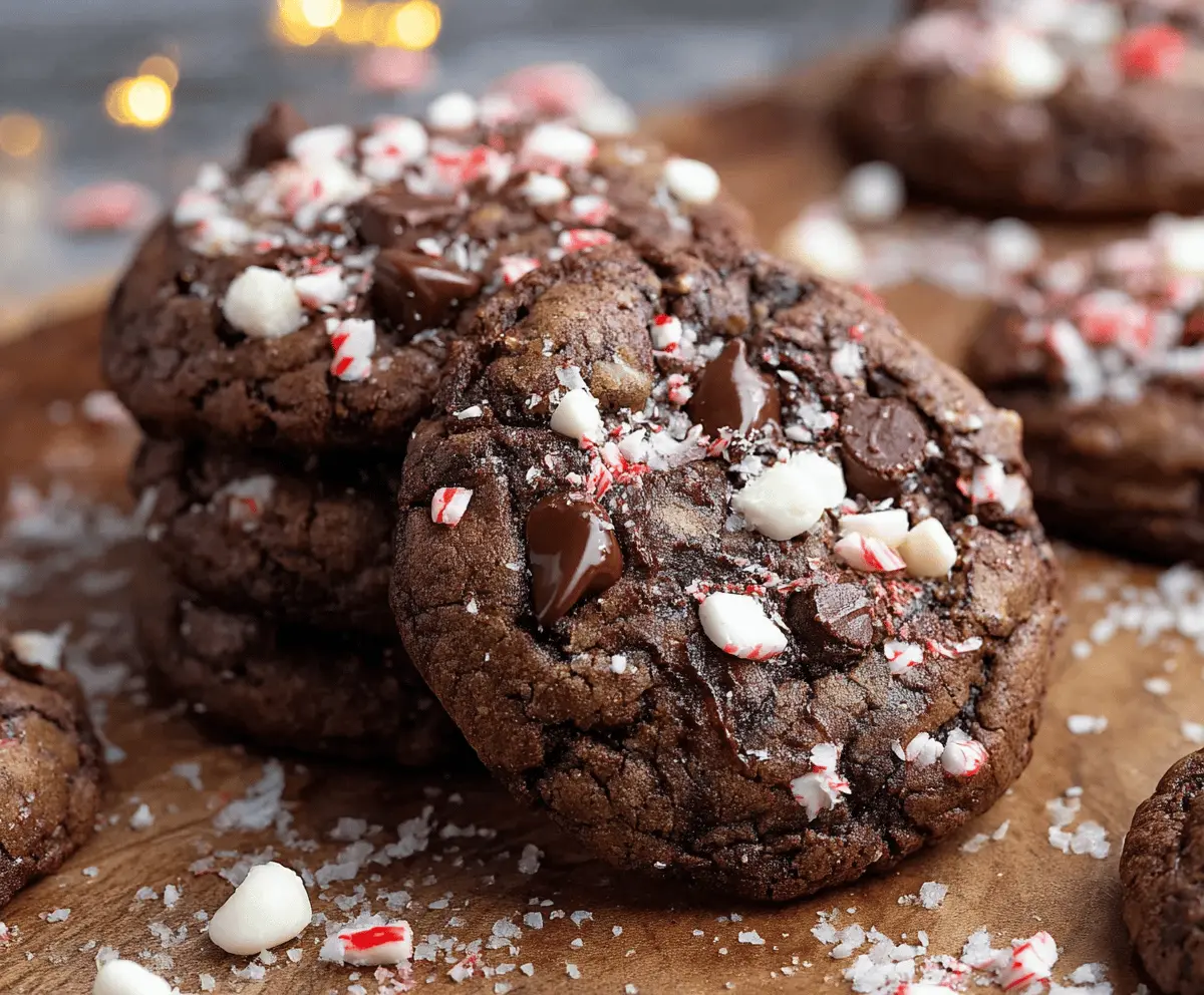 Triple Chocolate Peppermint Cookies
