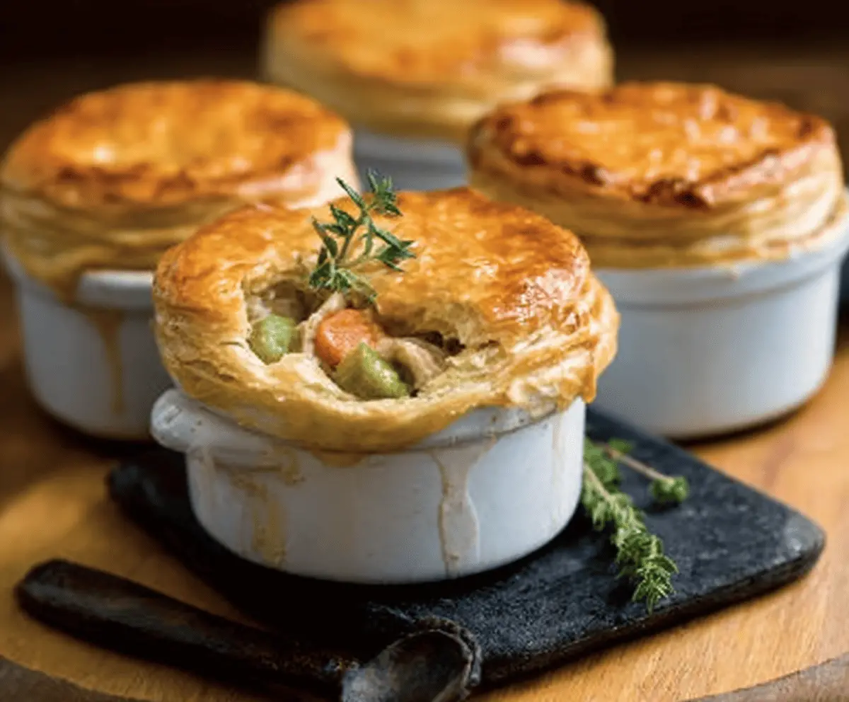 Turkey Pot Pies with Puff Pastry