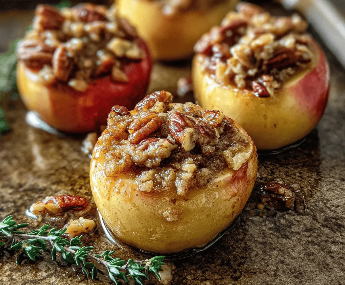 Baked Honeycrisp Apples with Butter Pecan and Brown Sugar Topping