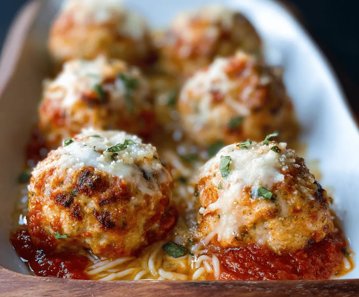 Easy Baked Chicken Parmesan Meatballs