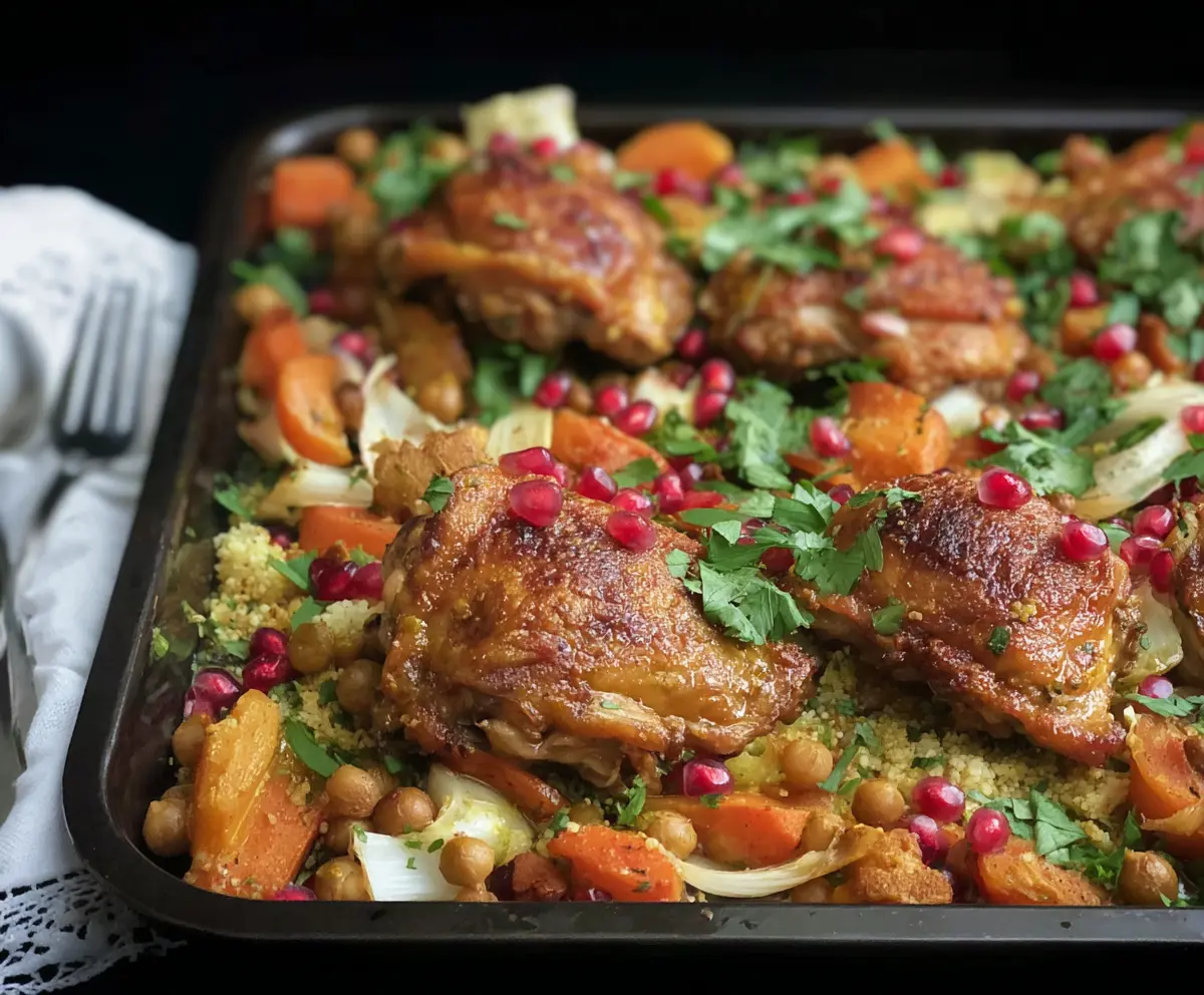 Moroccan Chicken Thigh Sheet Pan Dinner
