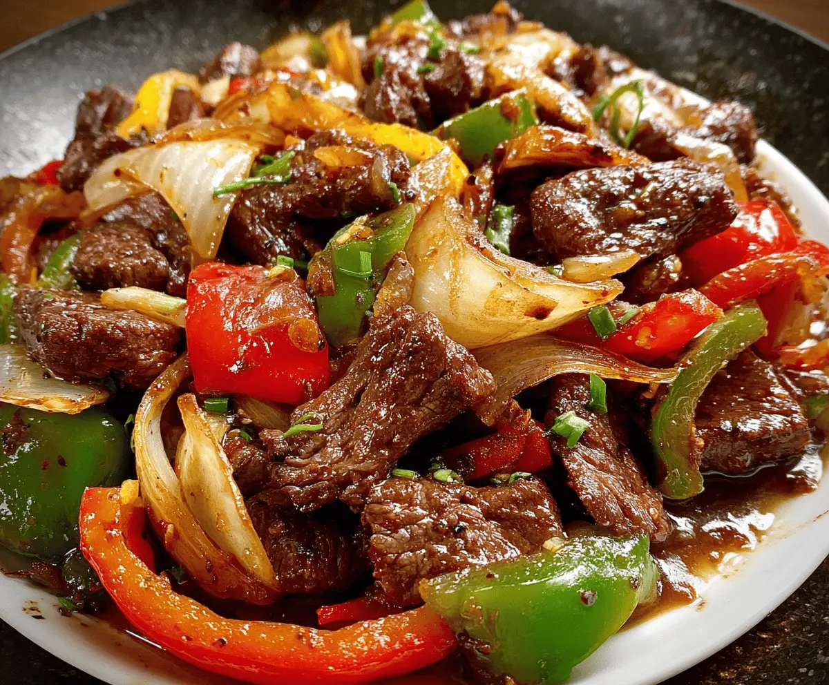 Pepper Steak with Bell Peppers and Onion