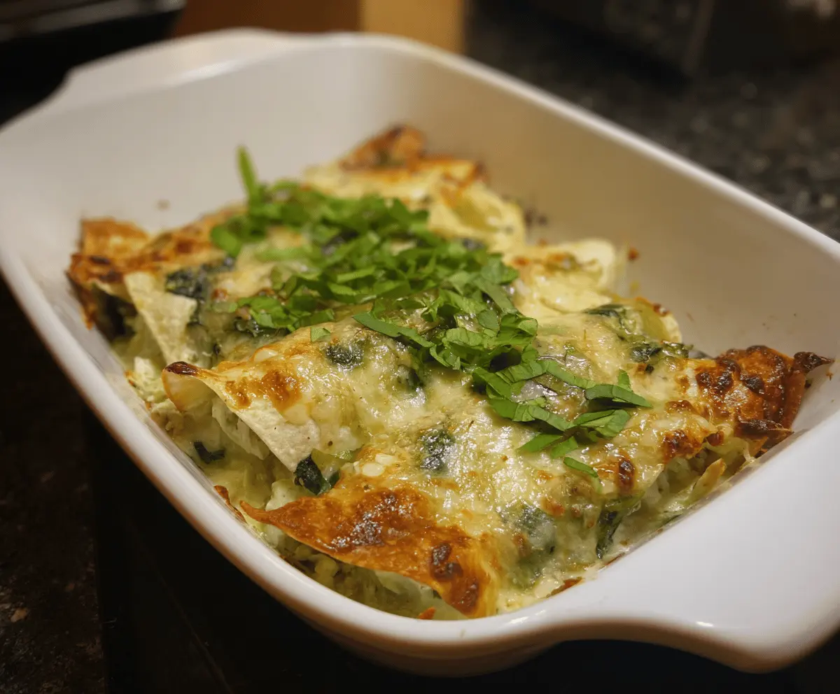 spinach & artichoke chicken enchiladas