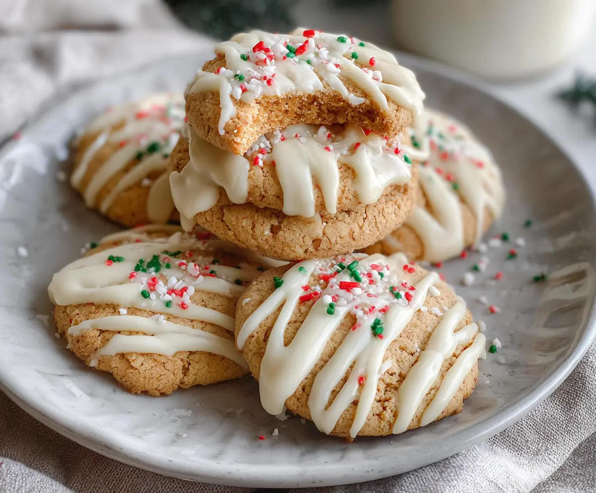White Chocolate Covered Eggnog Cookies