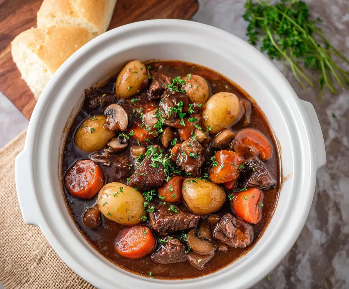 Crockpot Beef Bourguignon