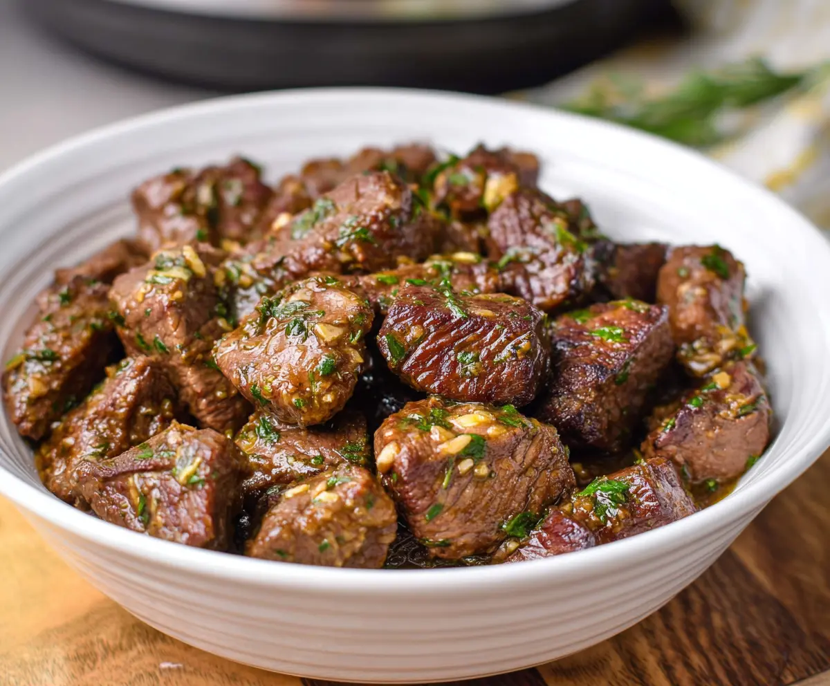Crockpot Garlic Butter Steak Bites