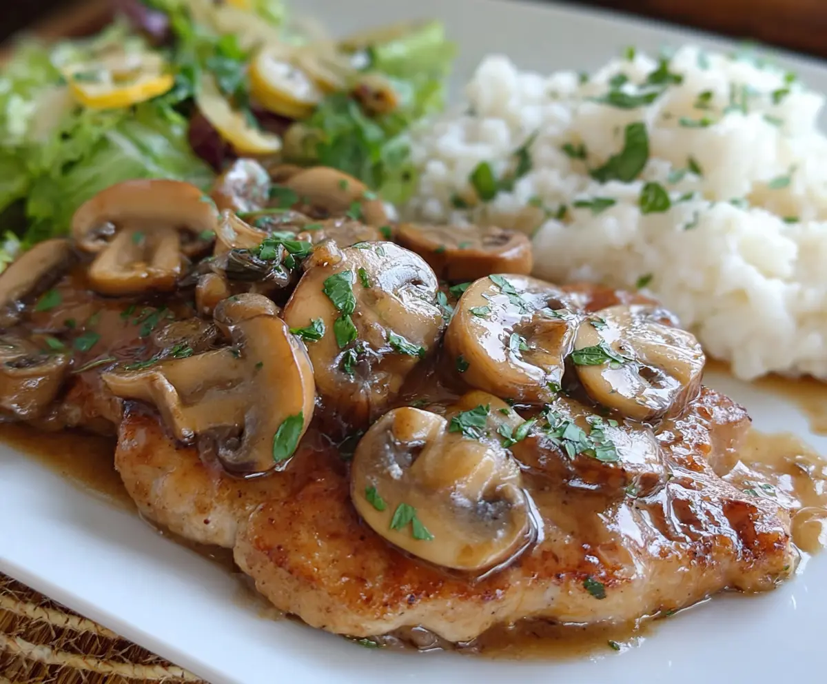 Delicious Pork Marsala dish with tender pork slices in rich mushroom and wine sauce