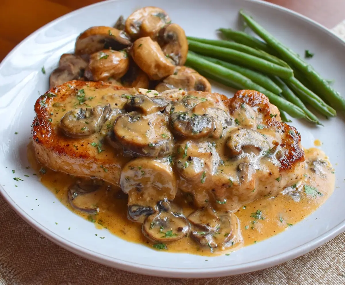 Pork Chops in Garlic Mushroom Sauce