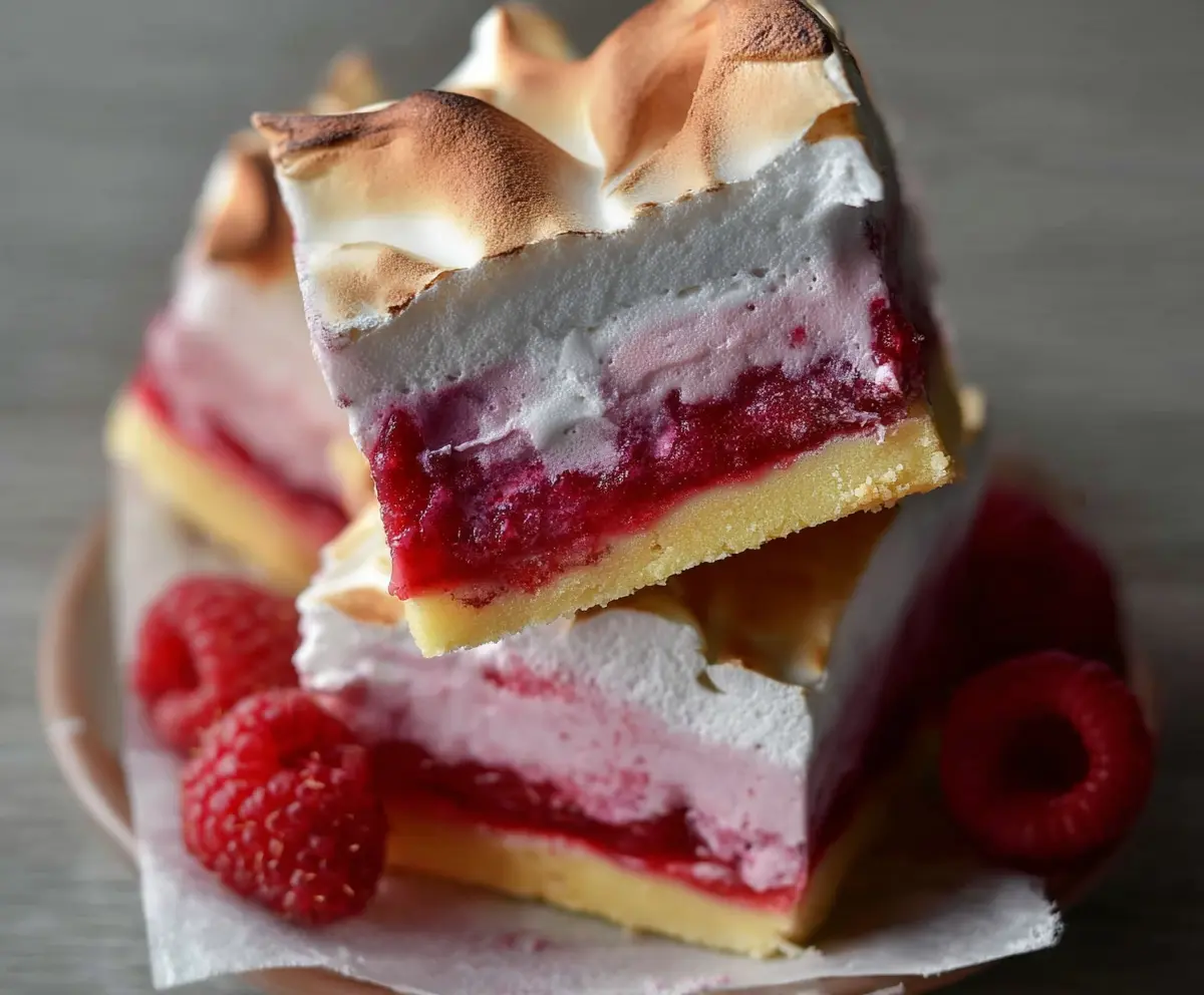 Double Raspberry Meringue Bars
