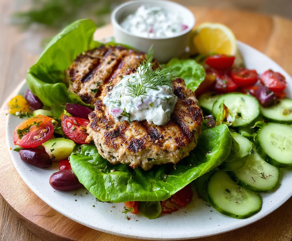 Mediterranean Inspired Chicken Patties with Tzatziki