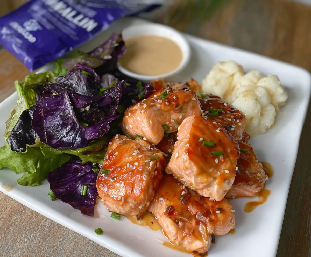 Miso Air Fryer Salmon Bites