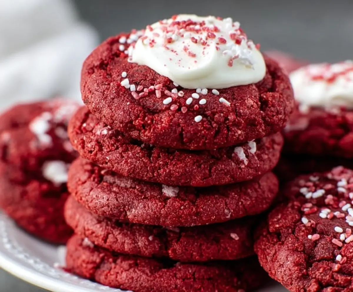 Red Velvet Cake Mix Cookies