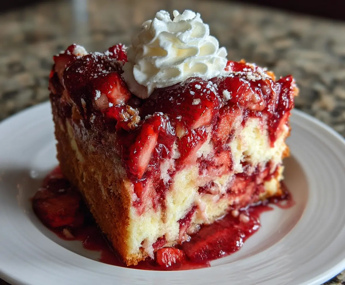 Strawberry Earthquake Cake