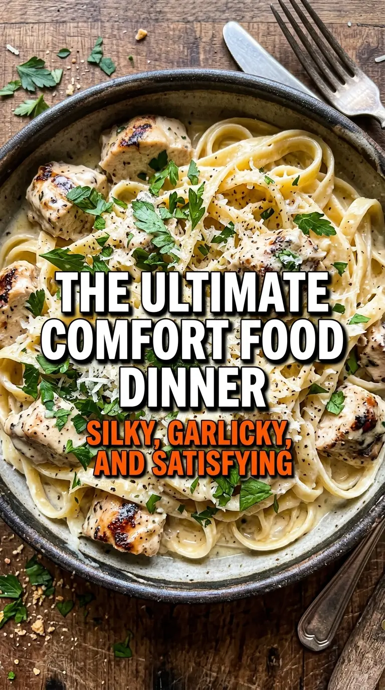 Chicken Alfredo creamy garlicky comfort food