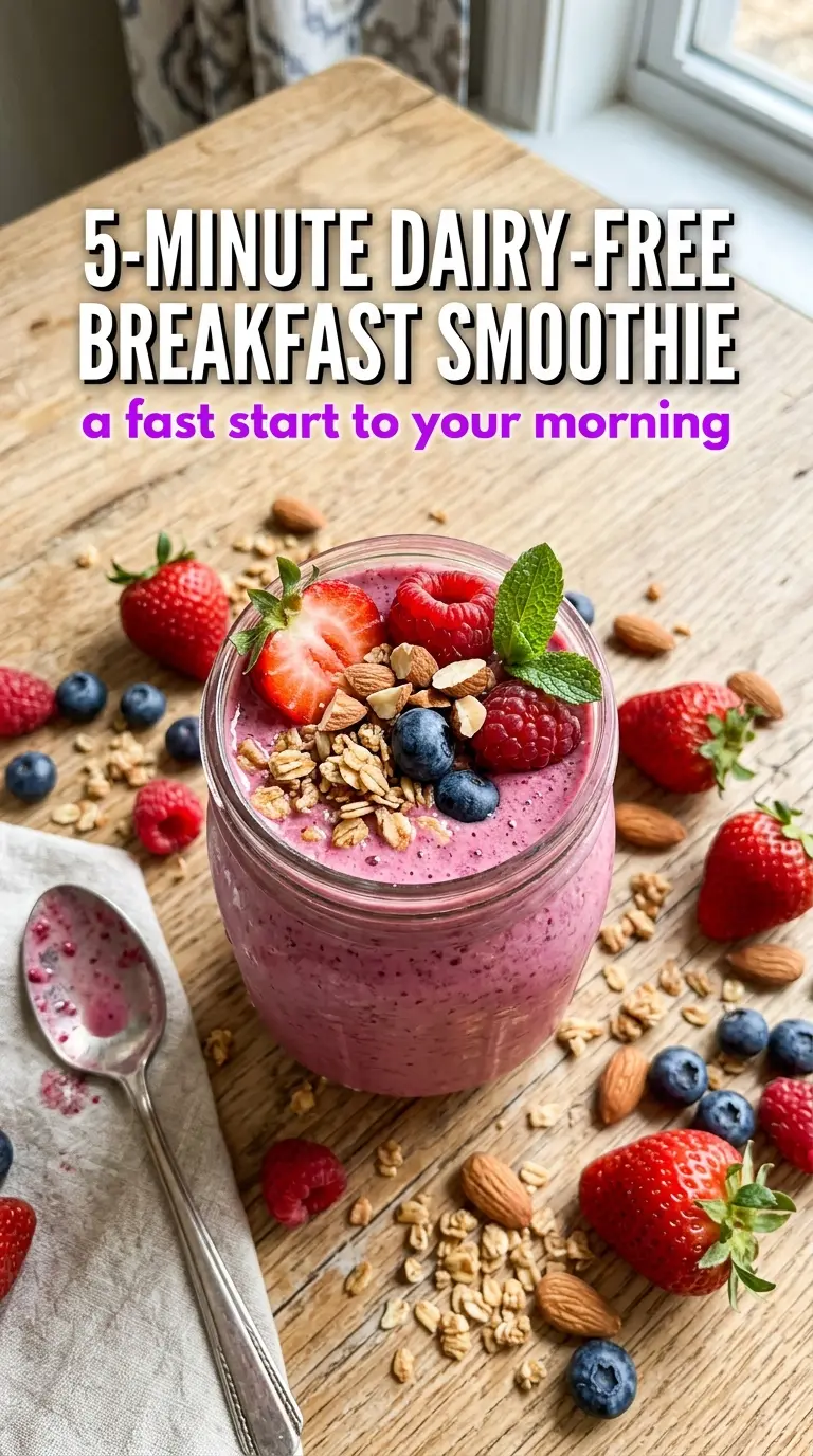 Mixed Berry Smoothie with Almond Milk thick creamy fruity