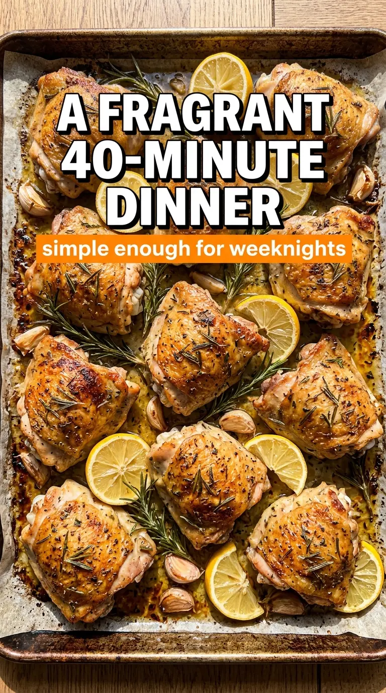 Oven baked rosemary chicken thighs crispy garlic lemon