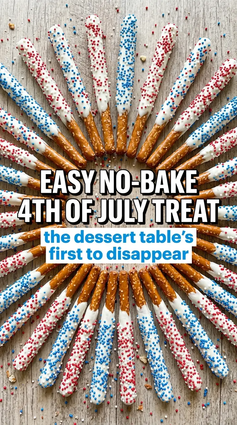 Patriotic Pretzel Rods crunchy festive sprinkle-coated