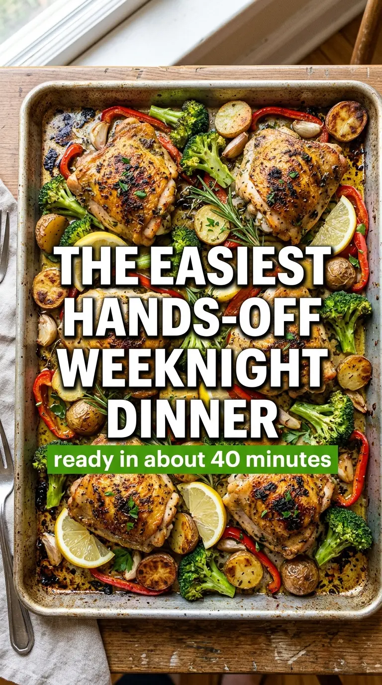 Sheet Pan Chicken Thighs Dinner crispy roasted colorful