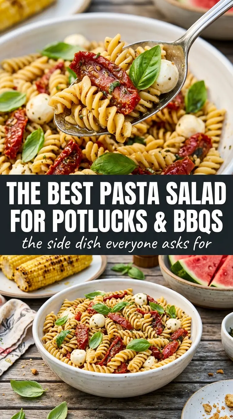 Sundried Tomato Pasta Salad tangy herby colorful