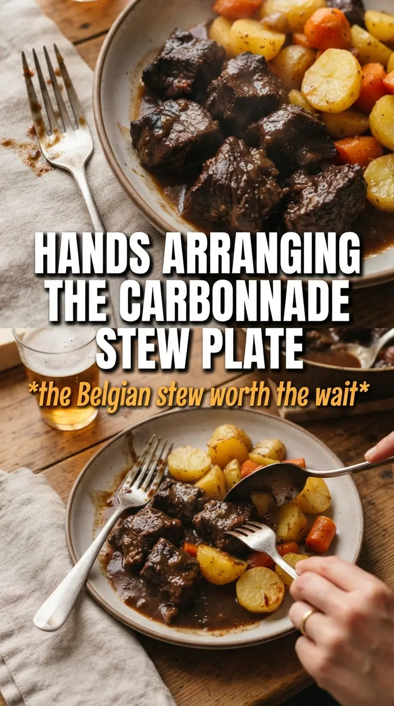 Beef Carbonnade Stew, caramelized, malty