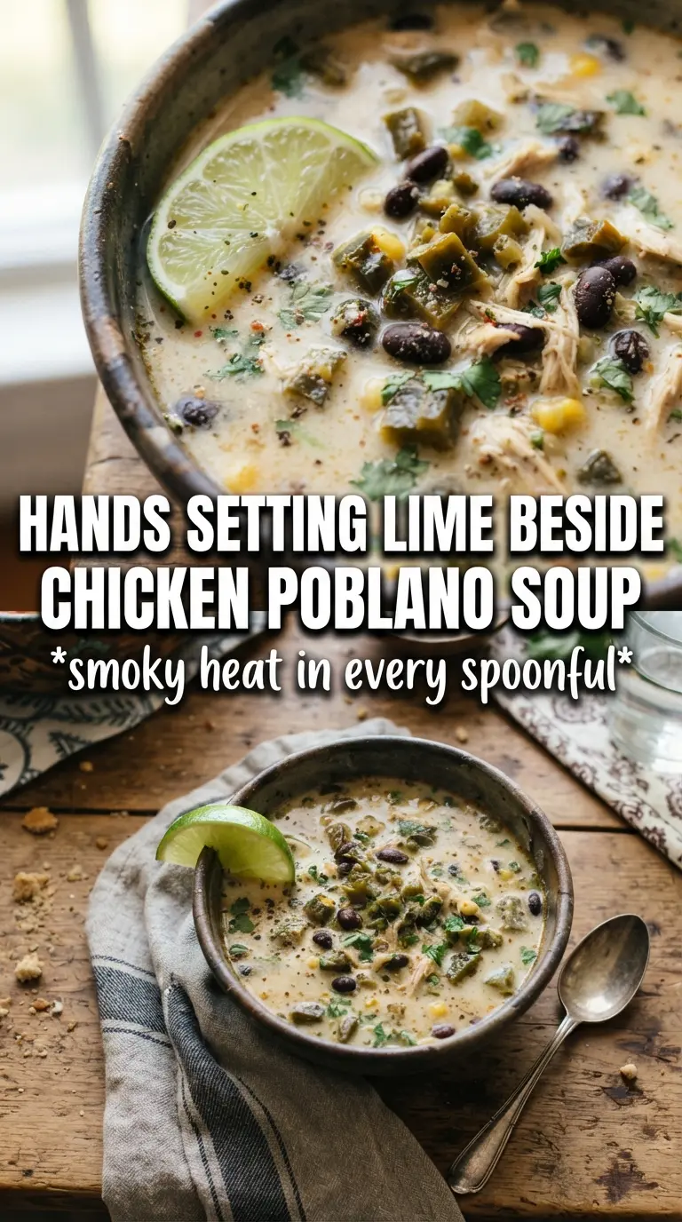 Creamy Chicken Soup With Poblanos And Black Beans smoky, creamy, hearty