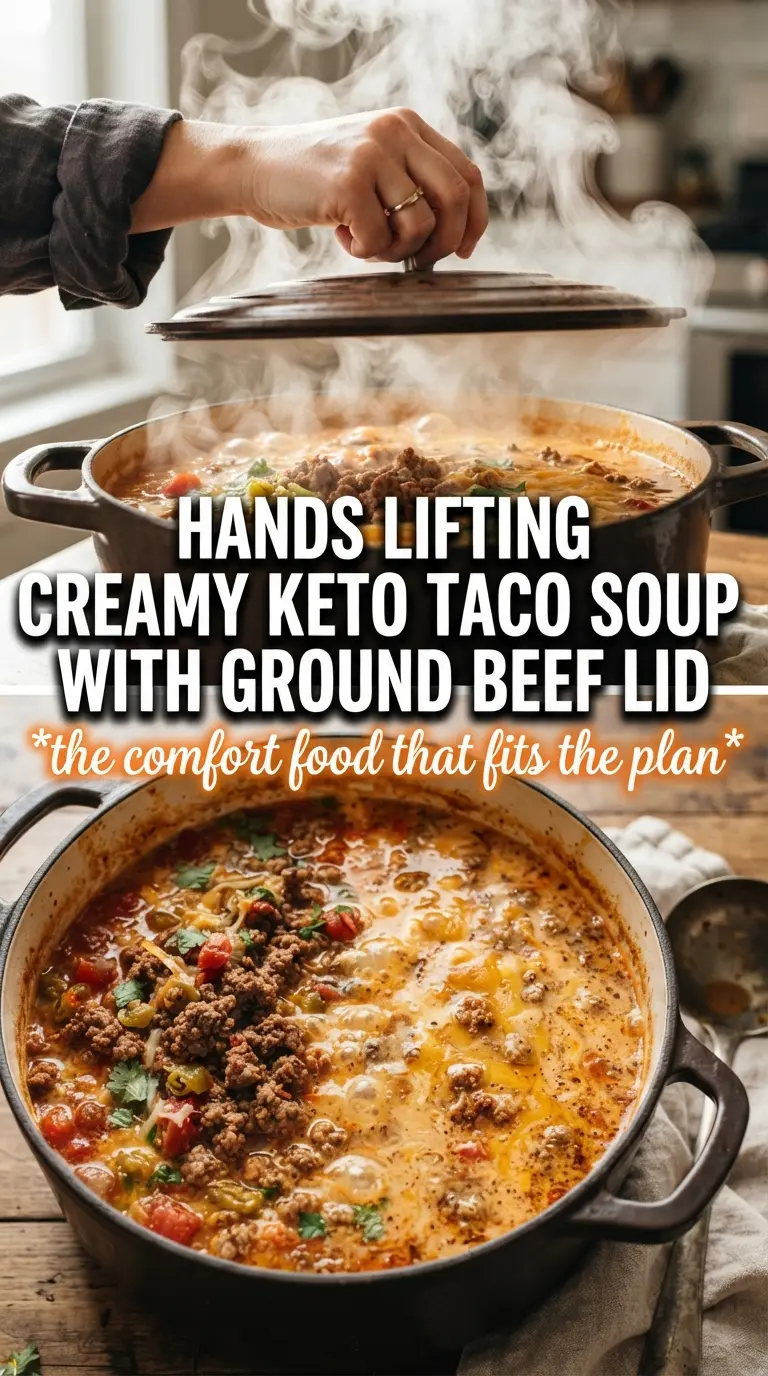Creamy Keto Taco Soup With Ground Beef creamy Tex-Mex bowl