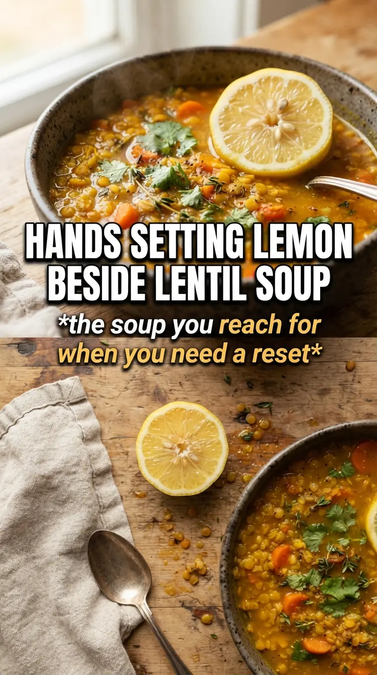 Healing Golden Lemon Lentil Soup silky turmeric lemon