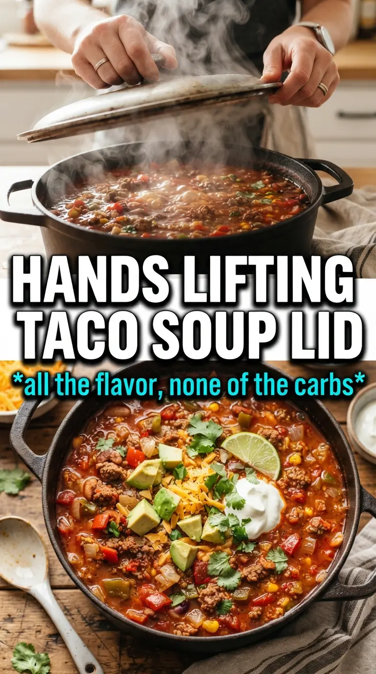 Low Carb Taco Soup rich spiced broth